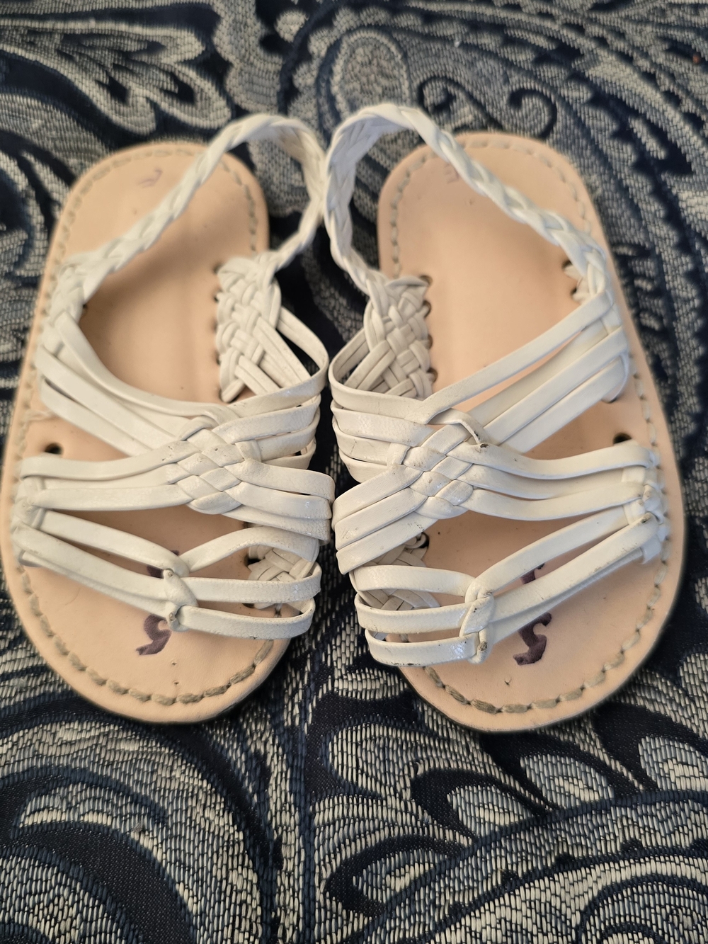 New Unisex Traditional Mexican white Huaraches Baby Sandals Size 5 US